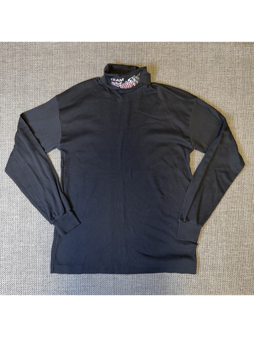 Vintage Team Ski-Doo Mock Neck Long Sleeve Shirt Black Y2K Snowmobile Size M